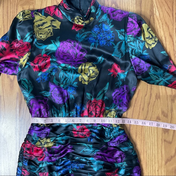 Vintage 80s Albert Nipon Silk Dress  Garfinckel’s - Picture 6 of 13
